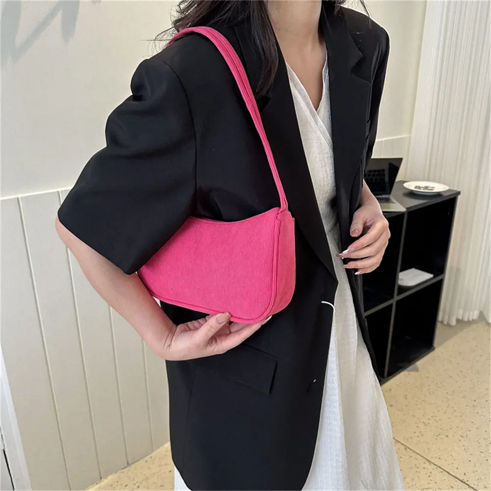 2023 Fall And Winter New Tote Bag Fashion Striped Velvet Casual Handbag Single Shoulder Bag Small Square Bag Girls Gift