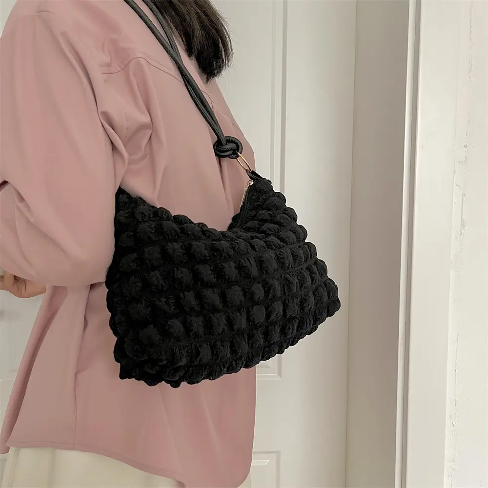 Large Capacity Fashion Women Bags Cute Pleated Handbag Quilted Shoulder Bags Luxury Tote Bags Female Underarm Bag