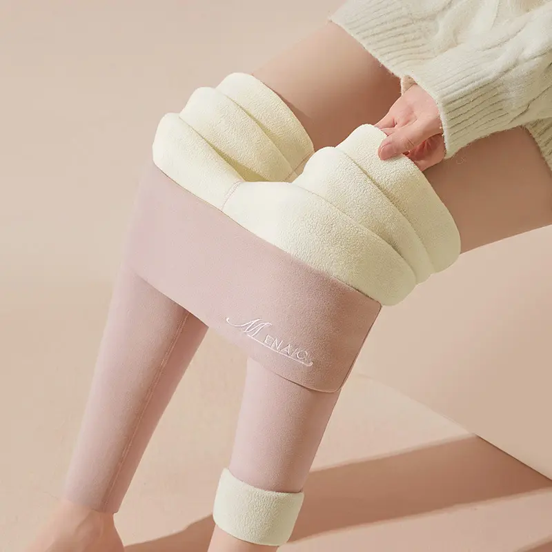 Winter Fleece Lined Leggings Women High Waist Velvet Keep Warm Pants Solid Comfortable Stretchy Thermal Tights Plus Size Leggins