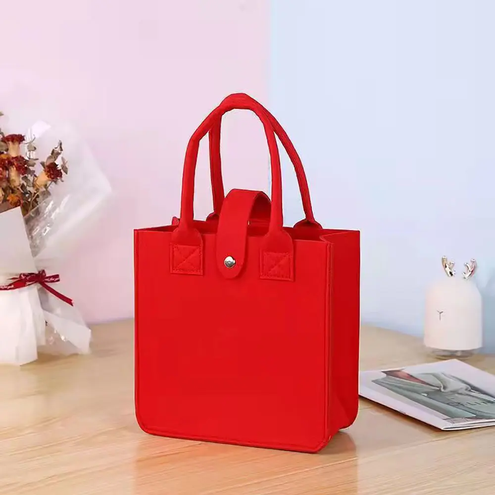 New Women Bag Felt Cloth Handbag Female Large Capacity Totes Bag Portable Ladies Solid Color Travel Shopping Bags Purses