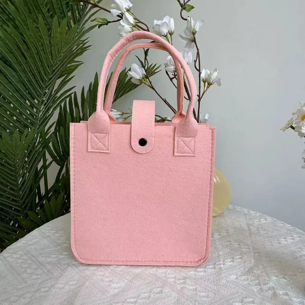 New Women Bag Felt Cloth Handbag Female Large Capacity Totes Bag Portable Ladies Solid Color Travel Shopping Bags Purses