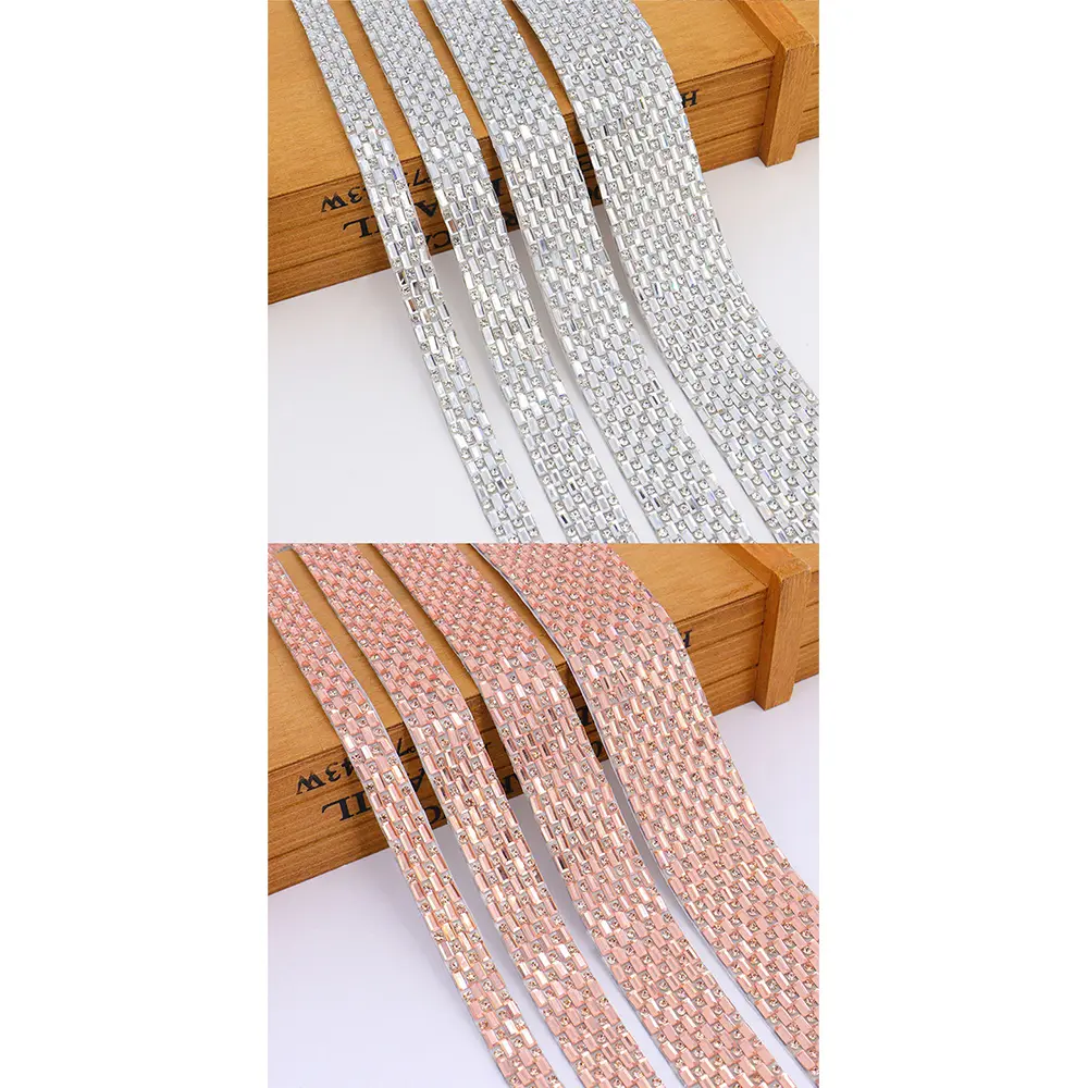 Self Adhesive Rhinestone Crystal Stickers Ribbon DIY Decoration Rhinestones Sticker For Arts Crafts, DIY Event Phone Decoration