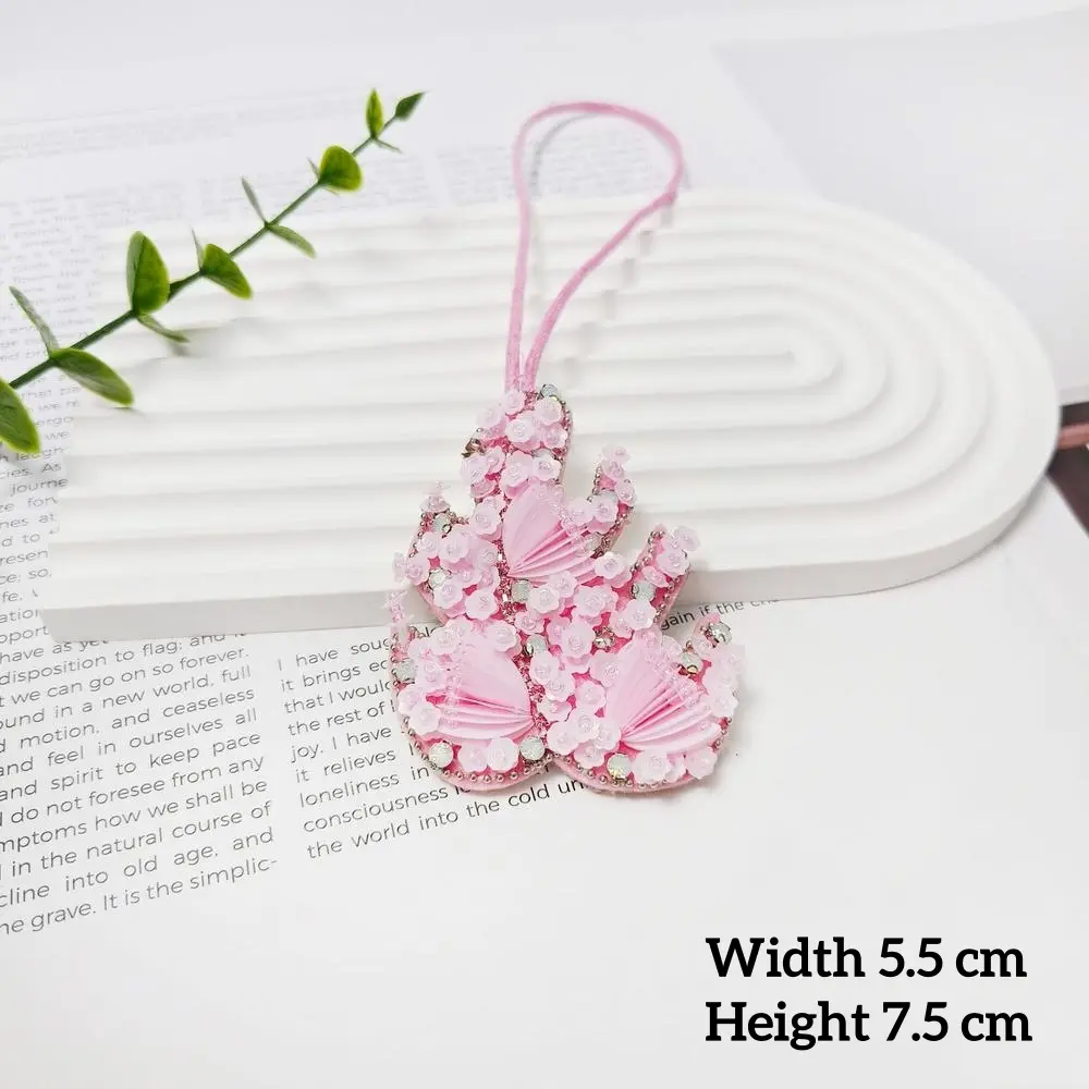 3D Handmade Rhinestone Beaded Starfish Flower Patch Maple Leaf Cloth Sticker Bag Charm Clothing Accessories Crystal Pendant