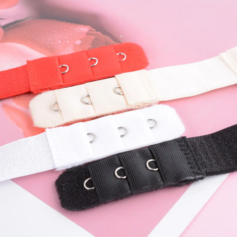 New 1pc 1 Rows 3 Hooks Bra Extender Nylon Clasp Extension Elastic On Strap Bra Extenders Adjustable Intimates Accessories