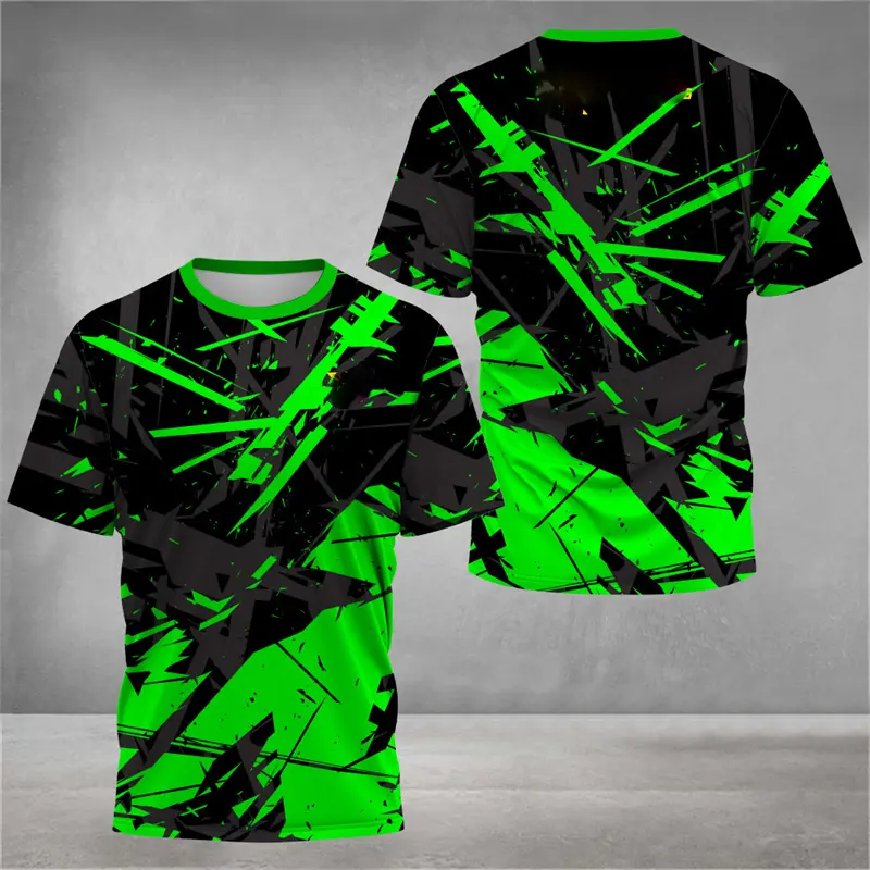 3D Print Art Graffiti Stripe Breathable Sport Men Shirt Personality Loose Tee Shirts Outdoor Run Badminton Football Jersey Tee