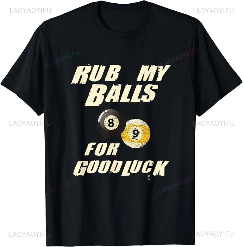 Funny Simple Billiards Slogan T-shirt For Men 3D Print Graphic Black Solid Loose T Shirts Daily Sport Casual Fitness Tees Top