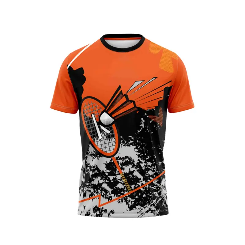 Novel Badminton Sport Jersey For Men Quick Dry Breathable Short Sleeve T-shirt Fashion 3D Print Graphic Fitness Train Tee Top