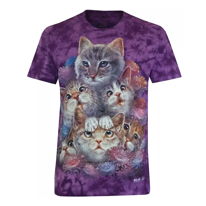 Lovely Cat Fashion 3D Print T-shirt Men's Clothing Short Sleeve Soft T Shirts Harajuku Street Cute Pet Pattern Fashion Tee Top