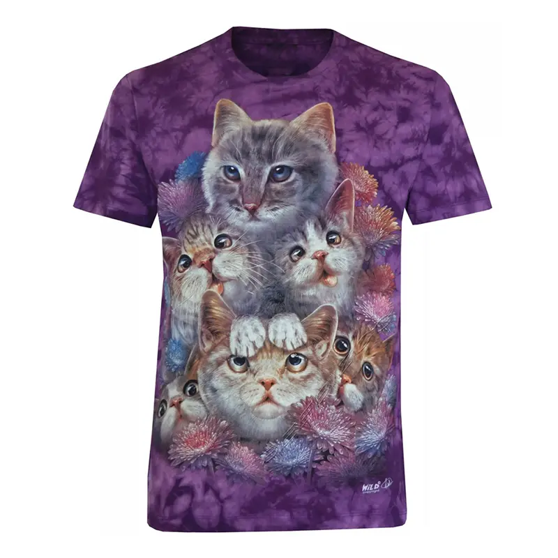 Lovely Cat Fashion 3D Print T-shirt Men's Clothing Short Sleeve Soft T Shirts Harajuku Street Cute Pet Pattern Fashion Tee Top