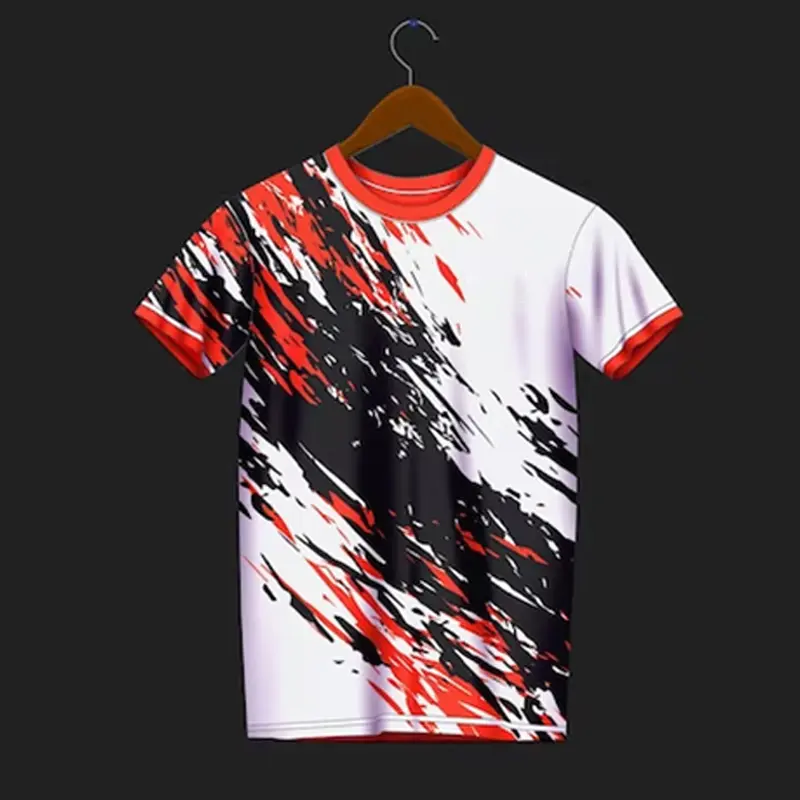 Street Graffiti Style Full Print Run T Shirt Unisex Sport Breathable Short Sleeve T-shirt Badminton Football Fashion Trend Tee