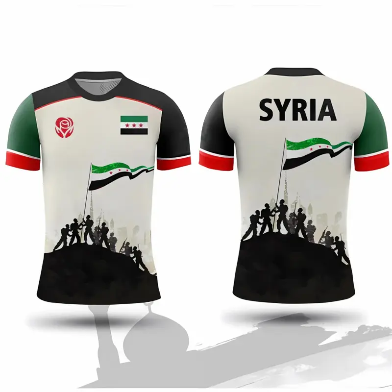 2025 Summer New Syria Football T-shirt For Men Women Syria Flag Badge Short Sleeve T Shirts Sport Loose Quick Dry Sport Tees