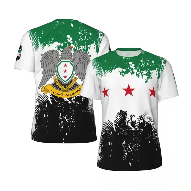 2025 Summer New Syria Football T-shirt For Men Women Syria Flag Badge Short Sleeve T Shirts Sport Loose Quick Dry Sport Tees