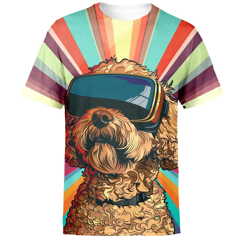 Unique Cool Animal 3d Printed Men's T Shirt Hip Hop Trend Streetwear Crew Neck T Shirts Fun Dog Elephant Graphic Fashion Tee Top
