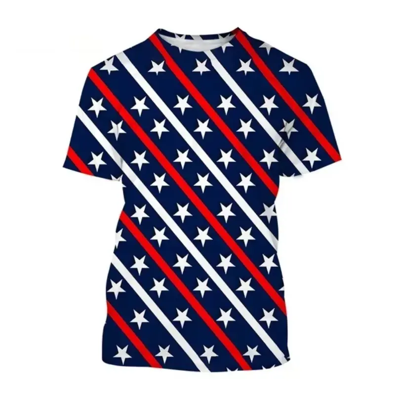 Colorful Striped 3D Printing T Shirt Summer Fashion Casual Round Collar Short Sleeve For Men Geometric Graphic Street Tee Shirts