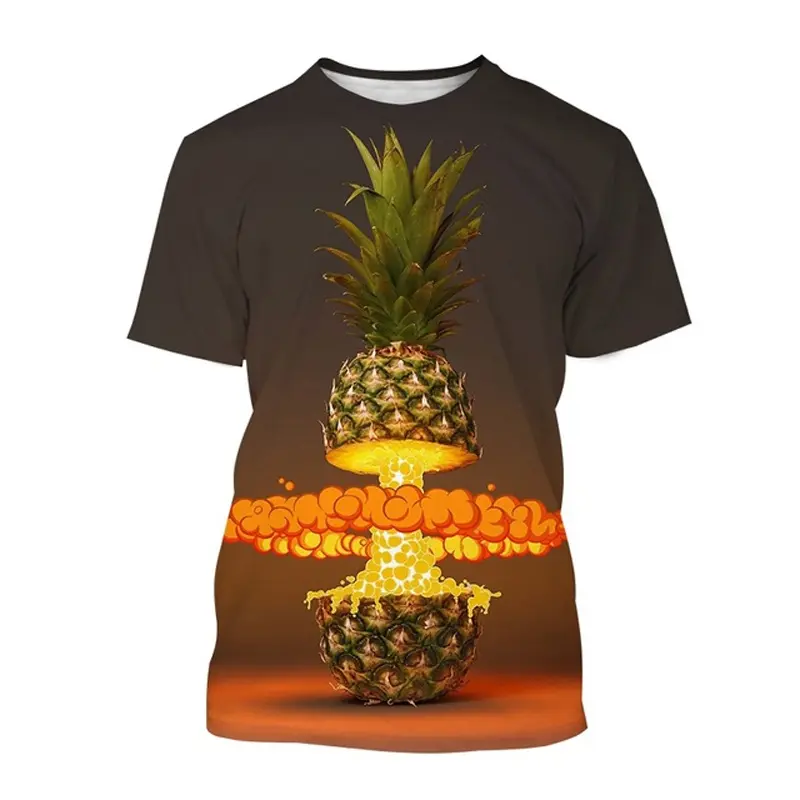 3d Printed Pineapple T-shirt For Men Women Kid Fruit Summer Fashion Short Sleeves Tee Shirts Street Casual Round Neck T Shirts