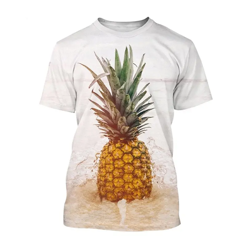 3d Printed Pineapple T-shirt For Men Women Kid Fruit Summer Fashion Short Sleeves Tee Shirts Street Casual Round Neck T Shirts