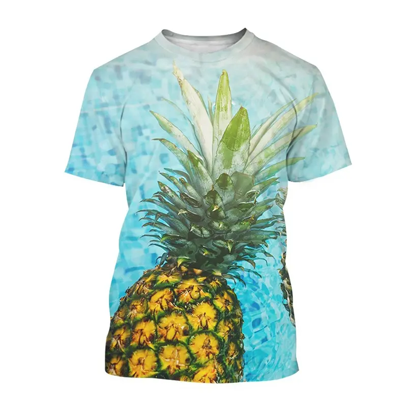 3d Printed Pineapple T-shirt For Men Women Kid Fruit Summer Fashion Short Sleeves Tee Shirts Street Casual Round Neck T Shirts