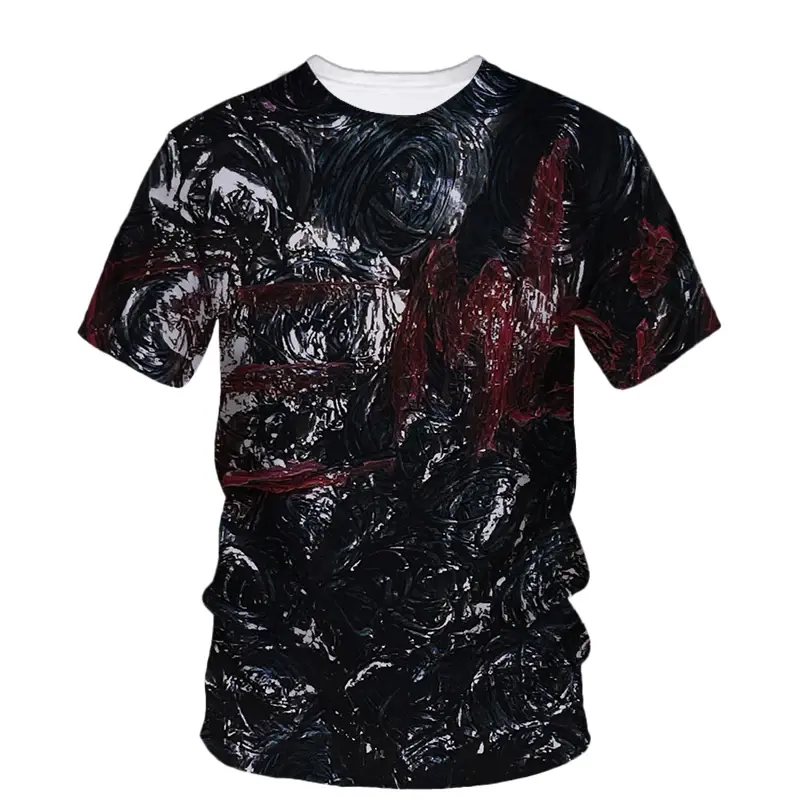 Art Graffiti T Shirts Men's Clothes Harajuku Street O Neck T-shirt 3D Printed Graphics Personality Fashion Oversized Tees Top