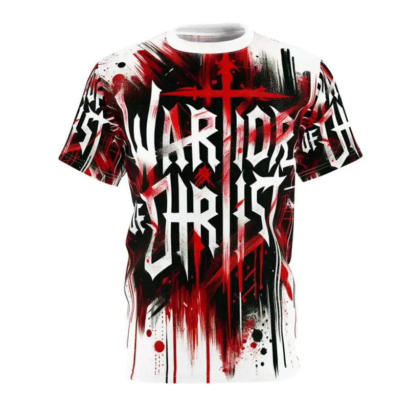Christian Warrior 3d Print T-shirt Men Women Novel Effect Graphic Short Sleeve Oversized T Shirts Gold Cross Trend Harajuku Tee