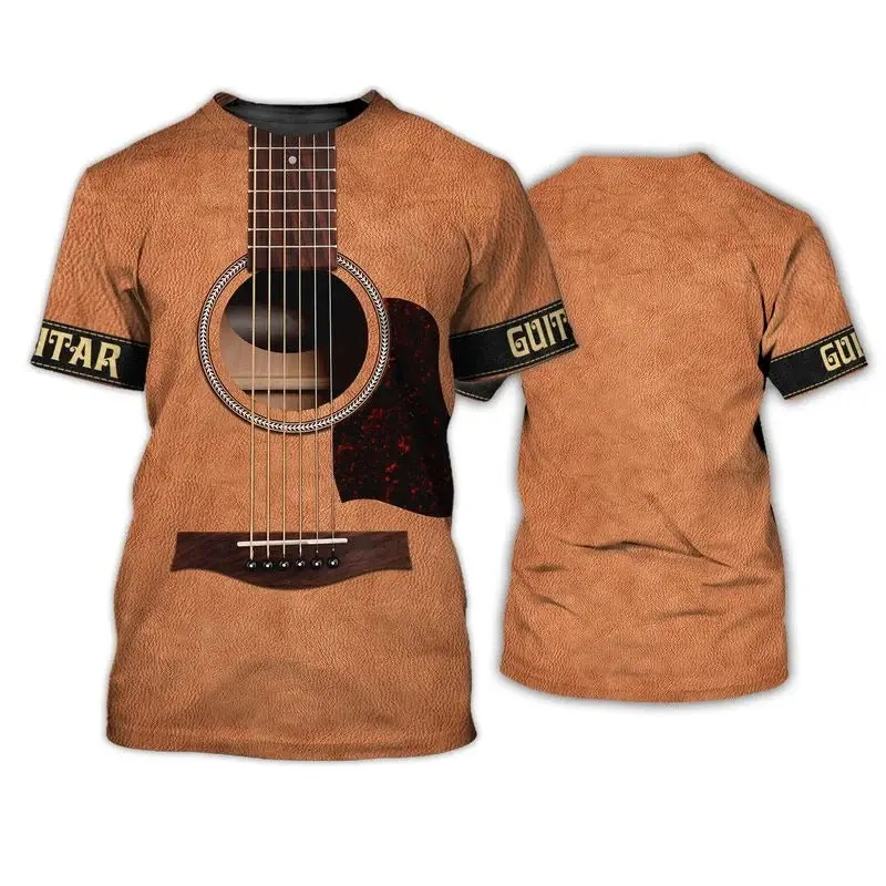 Funny Guitar Cosplay T-shirt Men's Fashion Party Personality Pullover Top 3D Printed Music Cool Pattern Harajuku Trendy Tee Tops