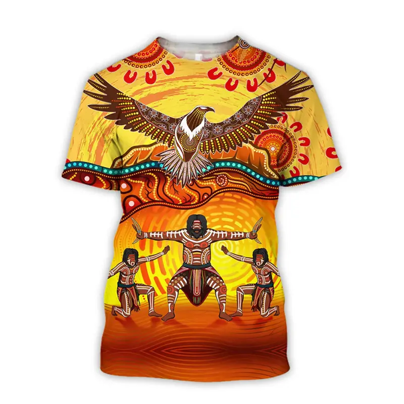 Fashion Men's T Shirt Australian Indigenous Style Graphics Print Short Sleeve T Shirts Harajuku Personality Street Trend Tee Top