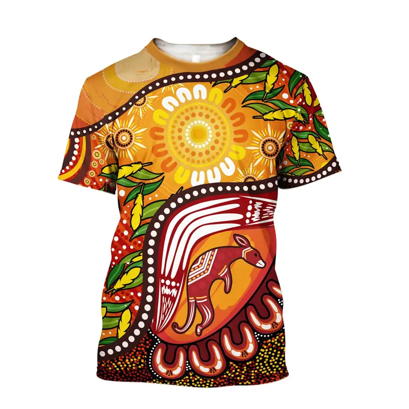 Fashion Men's T Shirt Australian Indigenous Style Graphics Print Short Sleeve T Shirts Harajuku Personality Street Trend Tee Top