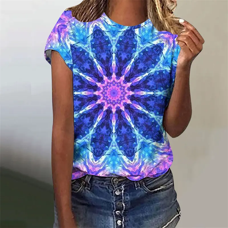 Colorful Butterfly Animal Print T Shirt Women Harajuku Bird Flower Graphic Short Sleeve T Shirts Fashion Graphic O-neck Tee Top
