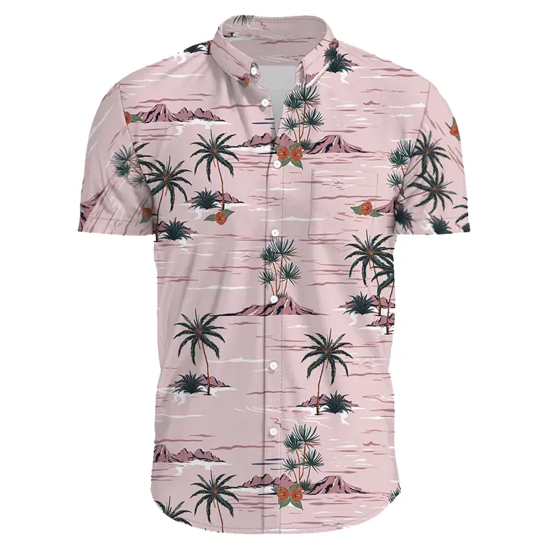 Hawaiian Vacation Shirt Men's Clothes 3d Printed Colorful Flower Tree Pattern Shirts Casual Trend Short Sleeves Button Blouse