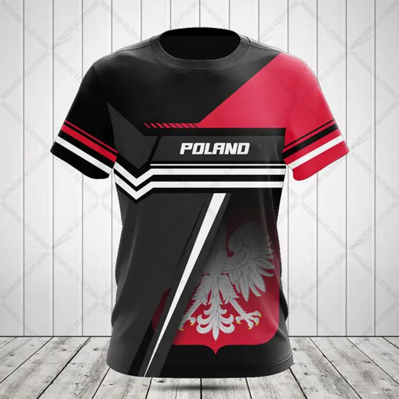 Polska National Emblem Graphic T-shirt Unisex Poland Flag Design Short Sleeve Street T Shirts Pride Fashion Men National Day Tee