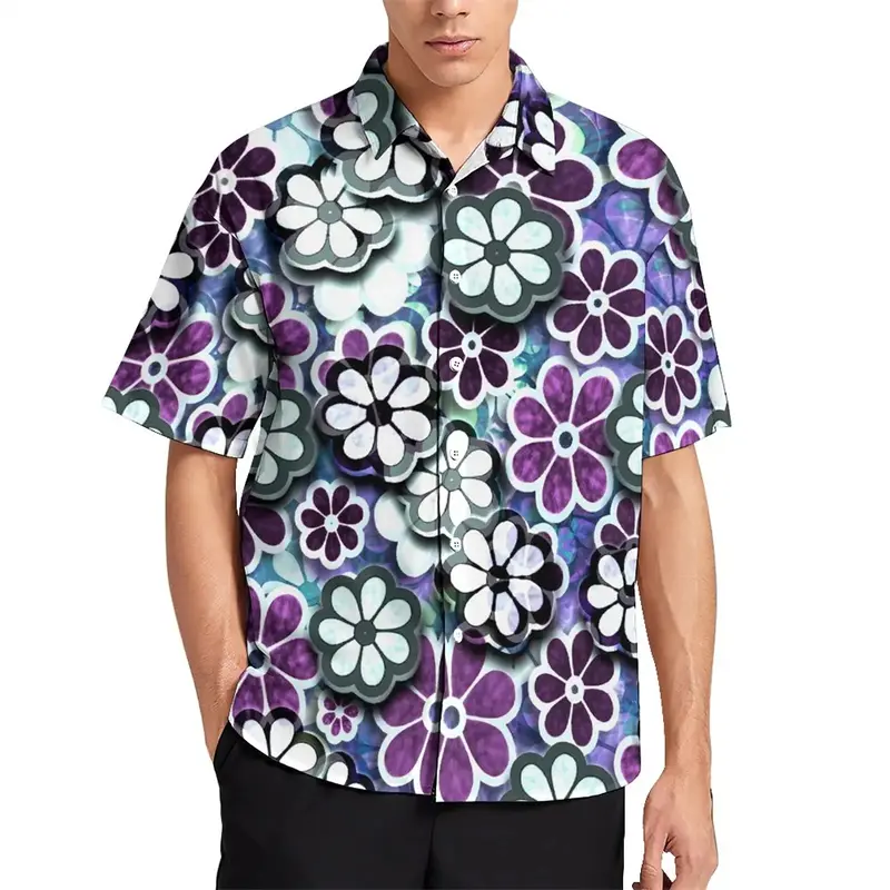 Cartoon Flower 3D Printed Shirt For Men's Clothing Funny Casual Fashion Street Shirts Top Harajuku Lapel Button Colorful Blouse