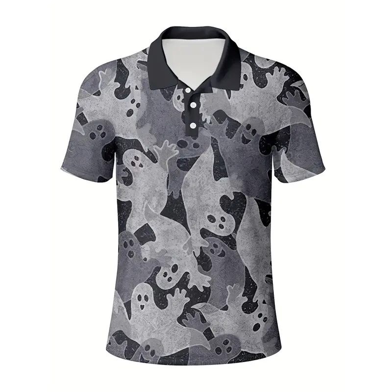 Flower Pattern Polo Shirt For Men Streetwear Summer Clothes 3d Print Pet Footprints Lapel T-shirt Colorful Painting Oversize Tee