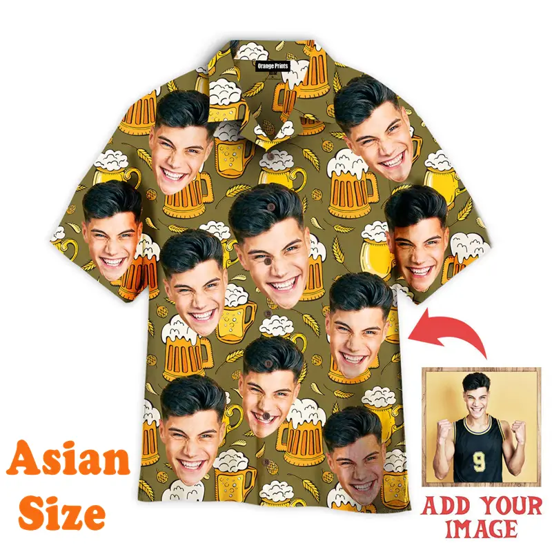Custom Picture Hawaiian Shirt For Men Women Funny Humour Personality Gift Shirts Fashion Trend Hip Hop Casual Daily Blouse Pop