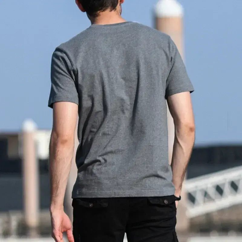Men's Round Neck Solid Color Cotton Short Sleeve T-shirt Men and Women Sports Tops Tees Slim Fit Casual Streetwear