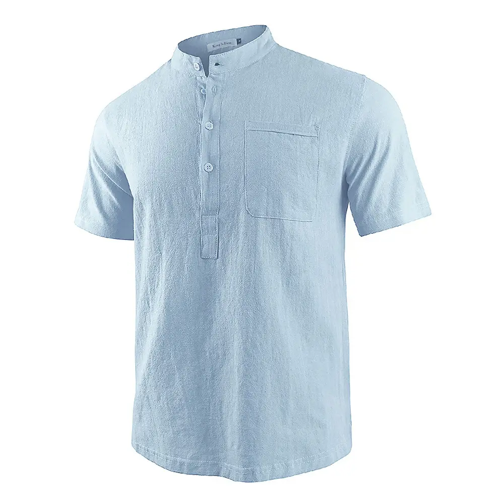 Men Casual Cotton Linen T-Shirt Pure Color T Shirts for Men Streetwear Beach Tops Tees Breathable Short Sleeve Shirt Vintage