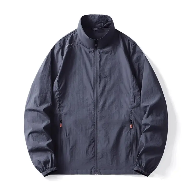 Summer Men's Lightweight Skin Coat Sun Protection Long Sleeve Jacket Stand Collar Camping Hiking Outdoor Streetwear