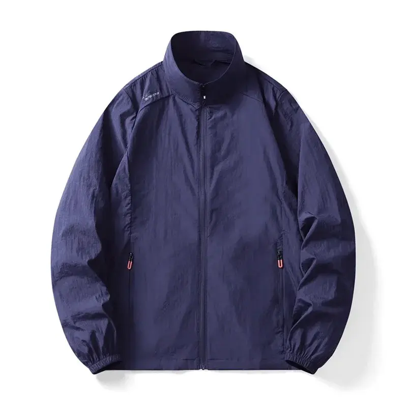 Summer Men's Lightweight Skin Coat Sun Protection Long Sleeve Jacket Stand Collar Camping Hiking Outdoor Streetwear