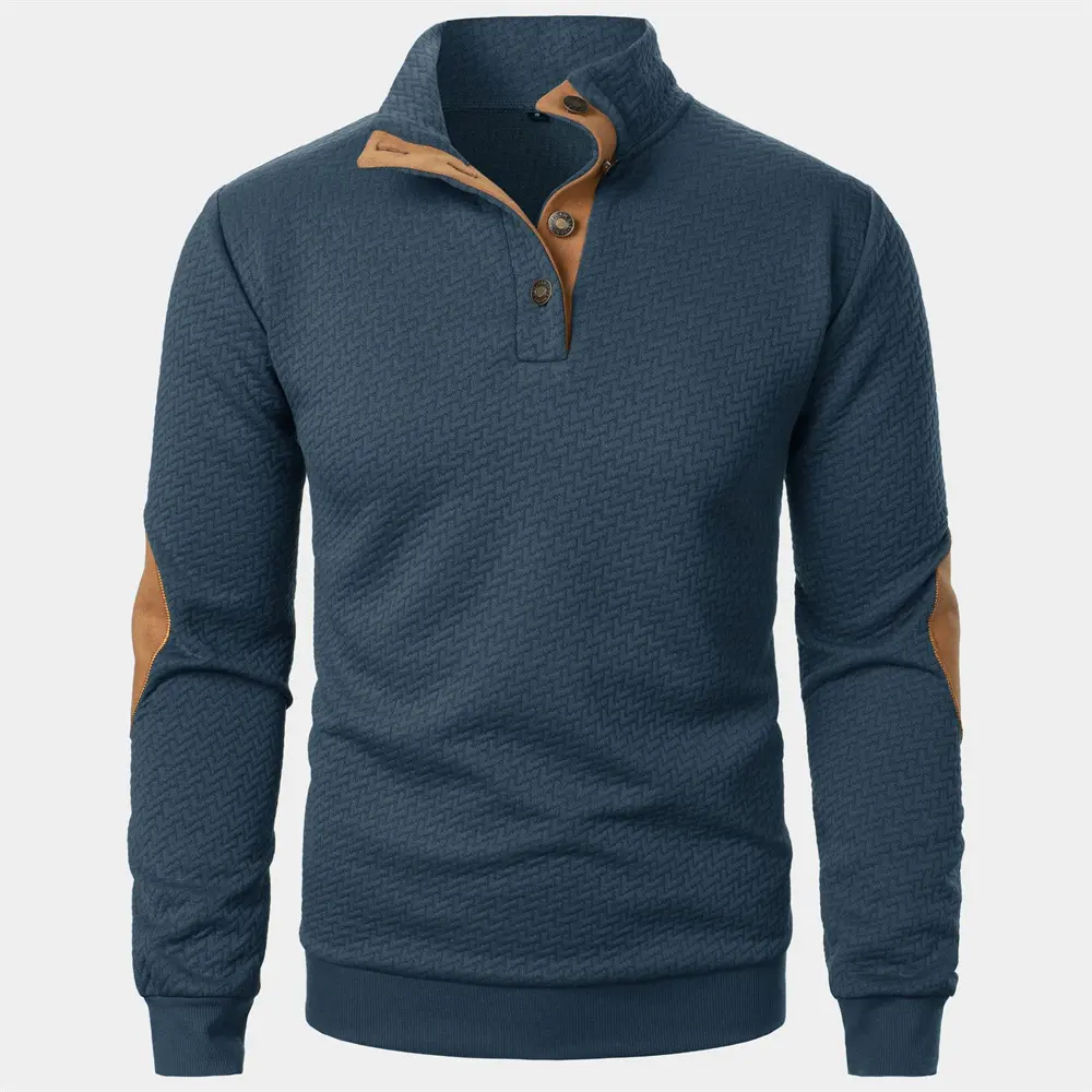 Autumn Winter Men's Jacquard Sweatshirts Long Sleeve Hoodie Casual Pullovers Color Blocking Sweatshirt Coat Streetwear