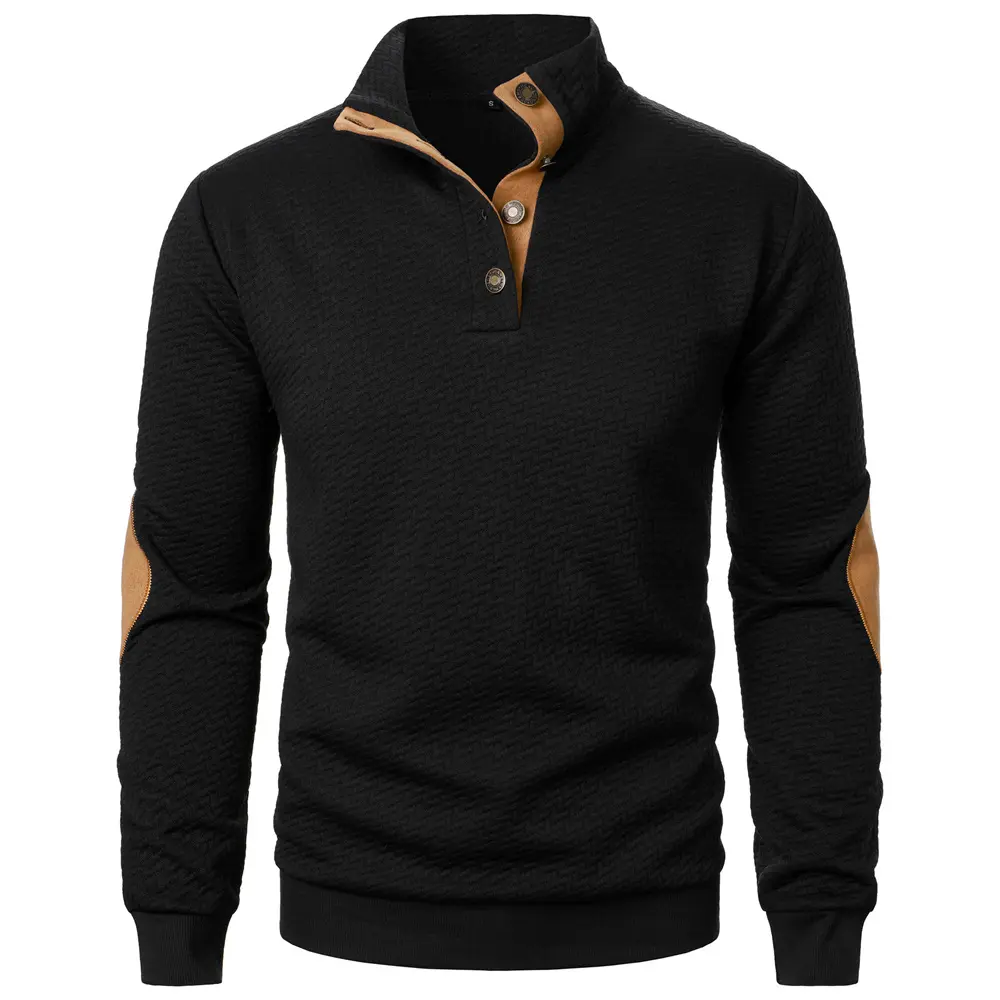 Autumn Winter Men's Jacquard Sweatshirts Long Sleeve Hoodie Casual Pullovers Color Blocking Sweatshirt Coat Streetwear