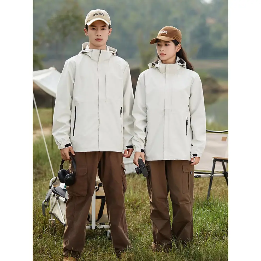 Spring Autumn Casual Jacket Men Women Outdoor Puffer Jacket Waterproof Windproof Hooded Windbreaker Coats