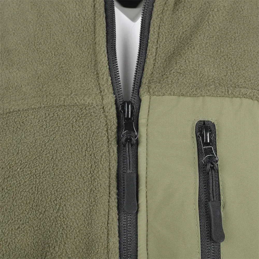 Men's Winter Jacket Polar Fleece Stand Collar Outdoor Warm Jackets for Men Slim Fit Camping Climbing Patchwork Coat Men Winter