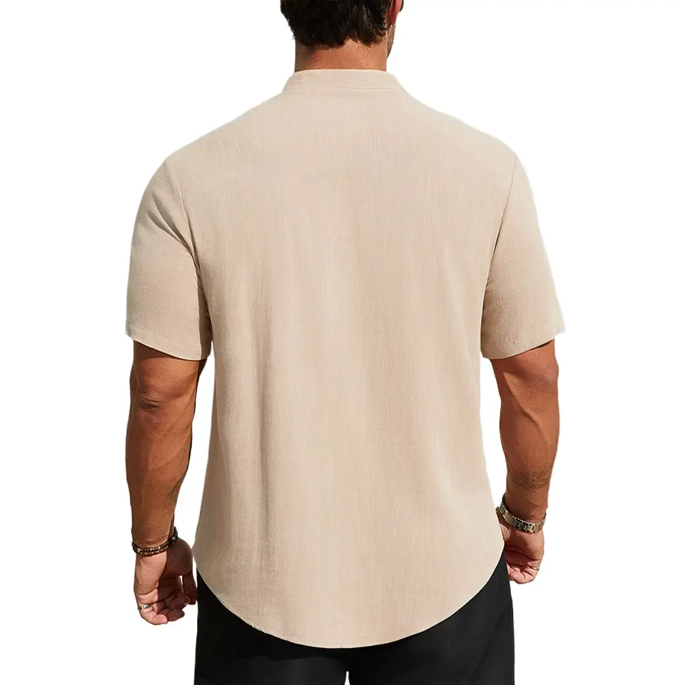Men Casual Cotton Linen T-Shirt Lightweight T Shirts for Men Streetwear Beach Tops Tees Breathable Short Sleeve Shirt Vintage