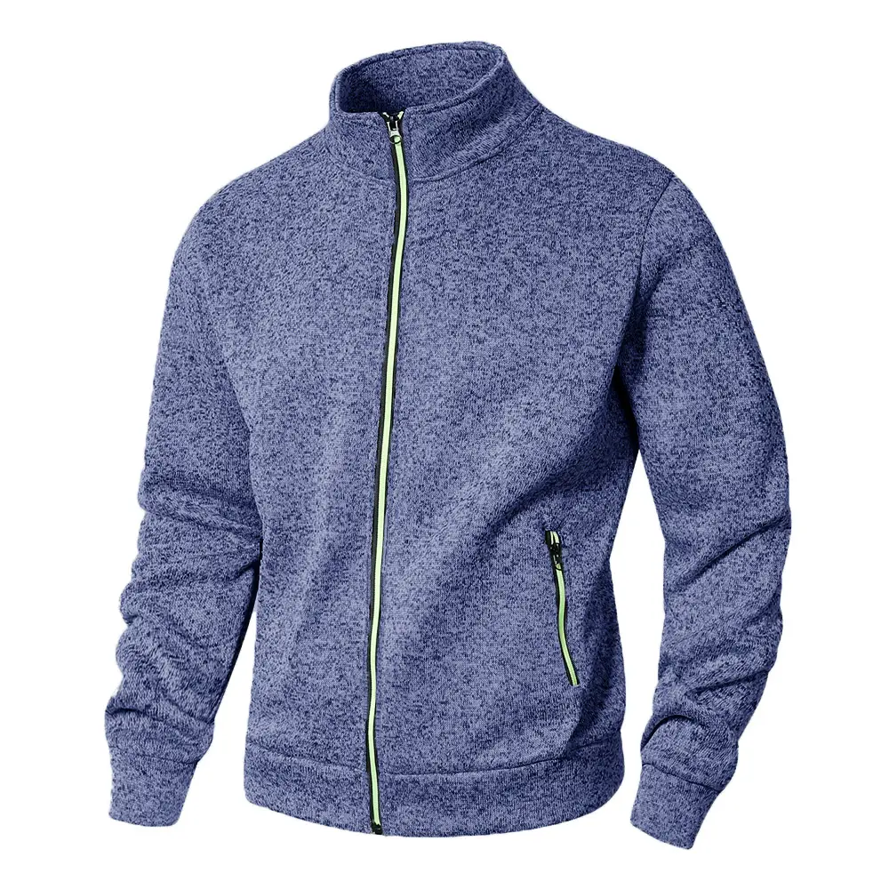 Men's Stand Collar Jacket Cardigan Casual Spring and Autumn Zip Up Sweatshirt for Men