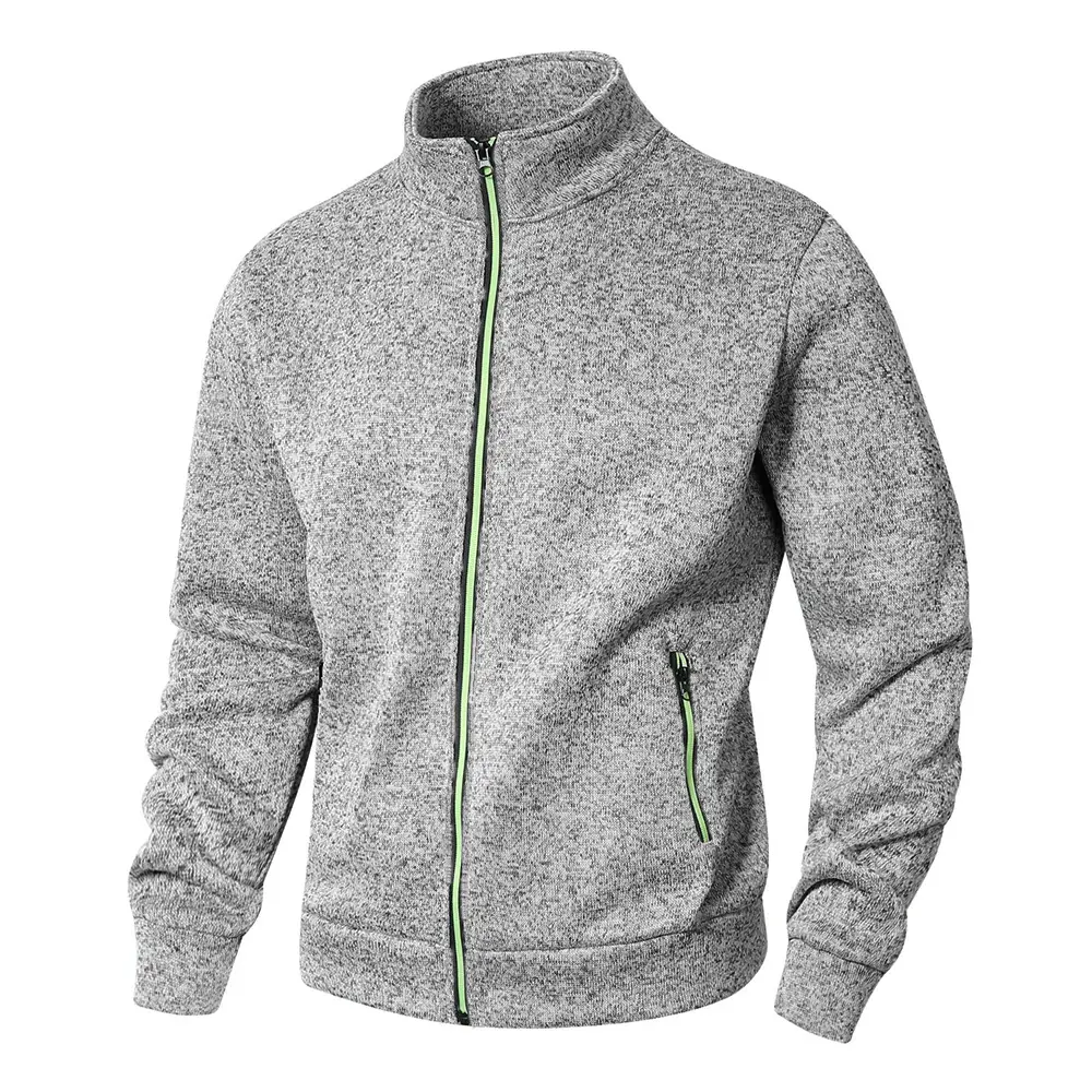 Men's Stand Collar Jacket Cardigan Casual Spring and Autumn Zip Up Sweatshirt for Men