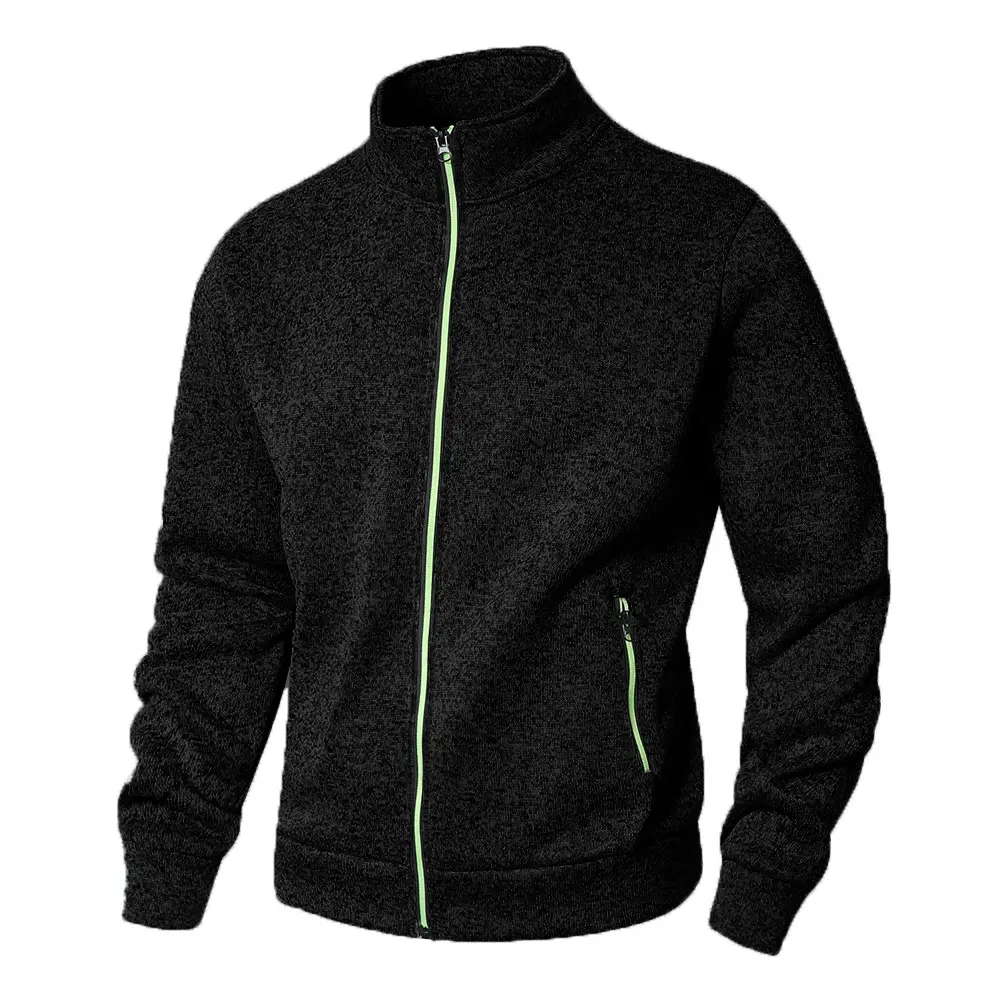 Men's Stand Collar Jacket Cardigan Casual Spring and Autumn Zip Up Sweatshirt for Men