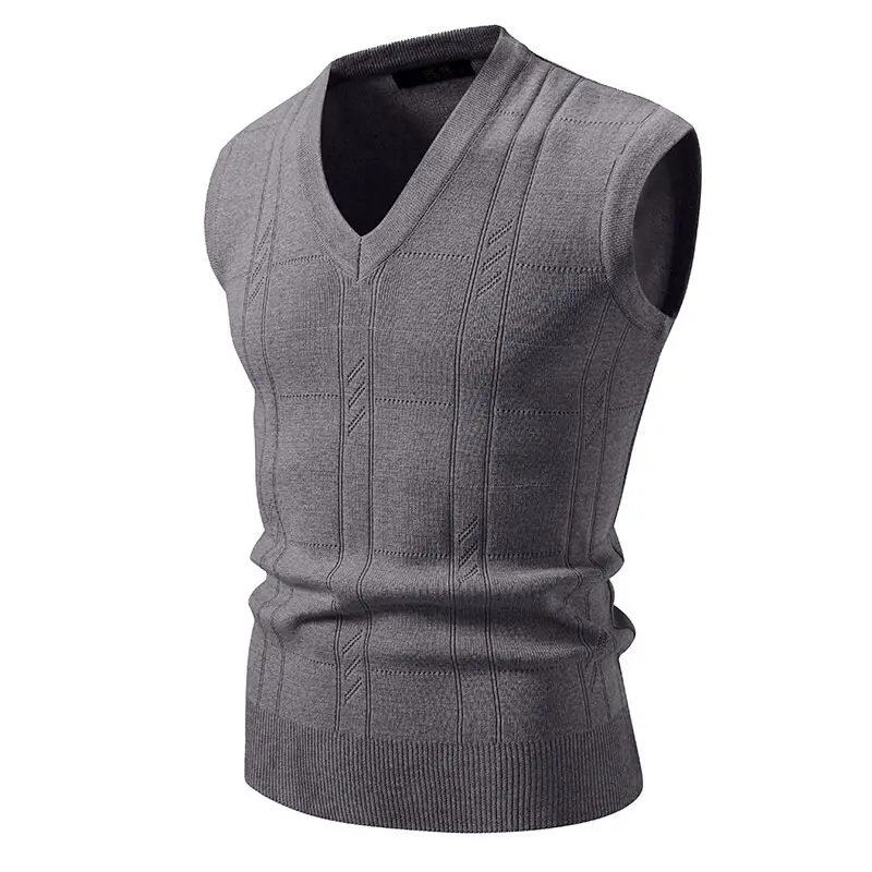 New Men's V-Neck Sleeveless Vest Classic Pullover Knitted Waistcoat Sweater Cardigans Tank Tops Outdoor Streetwear