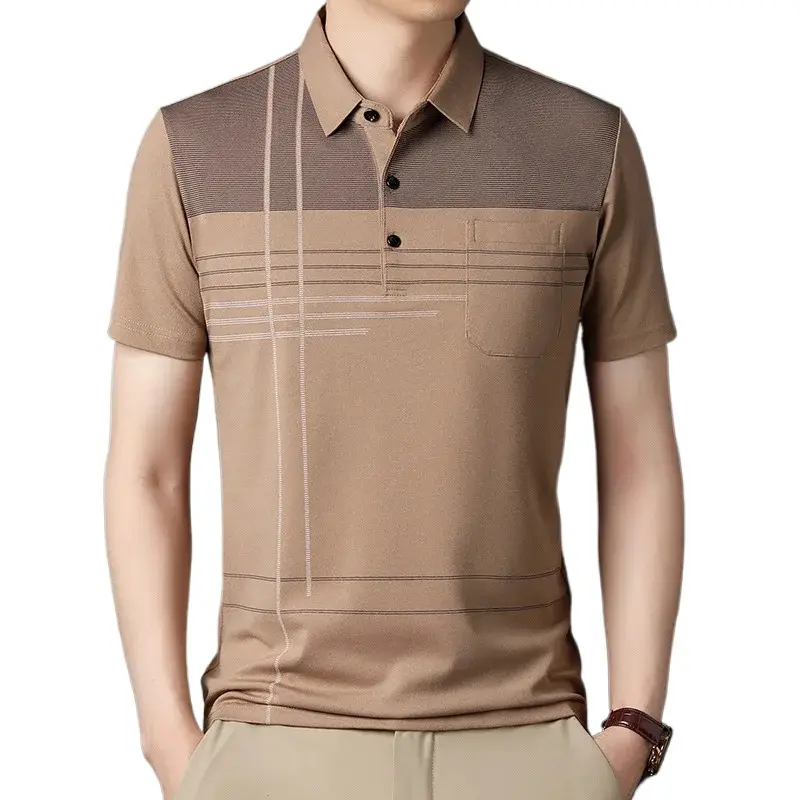 Summer Men's Short Sleeve Breathable T Shirts Lightweight Polo Shirts Casual Sports T-Shirts Regular Fit Streetwear with Pocket