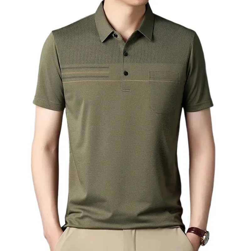 Summer Men's Short Sleeve Breathable T Shirts Lightweight Polo Shirts Casual Sports T-Shirts Regular Fit Streetwear with Pocket