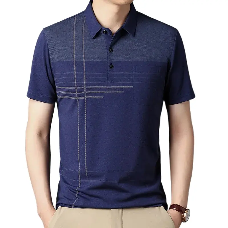 Summer Men's Short Sleeve Breathable T Shirts Lightweight Polo Shirts Casual Sports T-Shirts Regular Fit Streetwear with Pocket