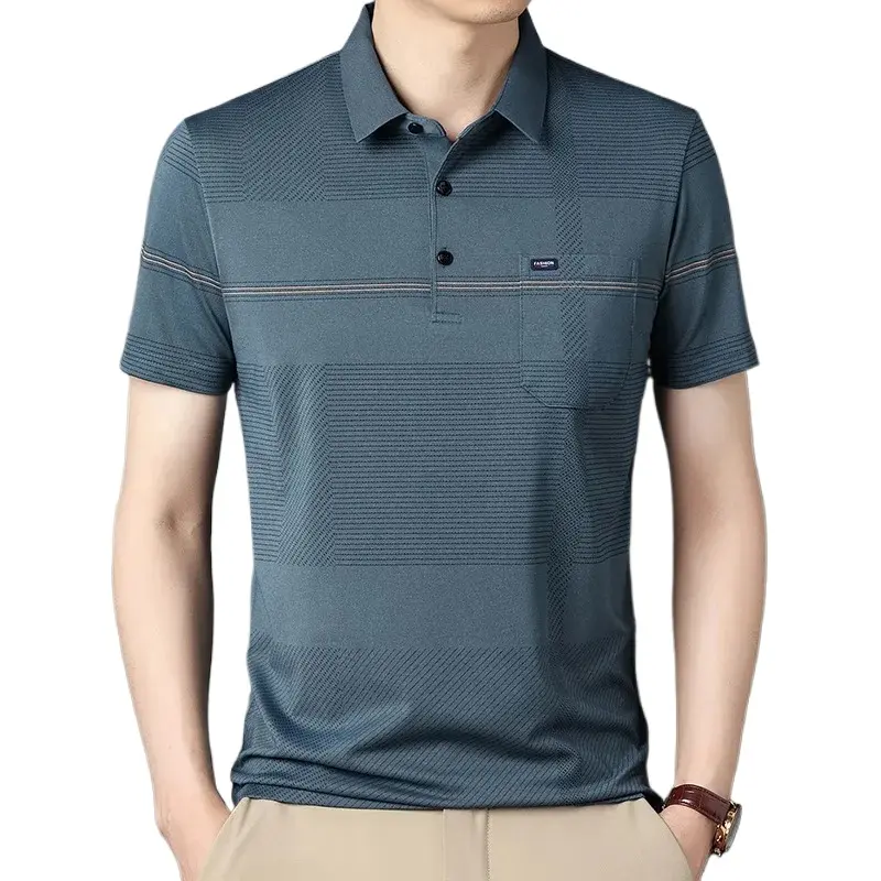 Summer Men's Short Sleeve Breathable T Shirts Lightweight Polo Shirts Casual Sports T-Shirts Regular Fit Streetwear with Pocket