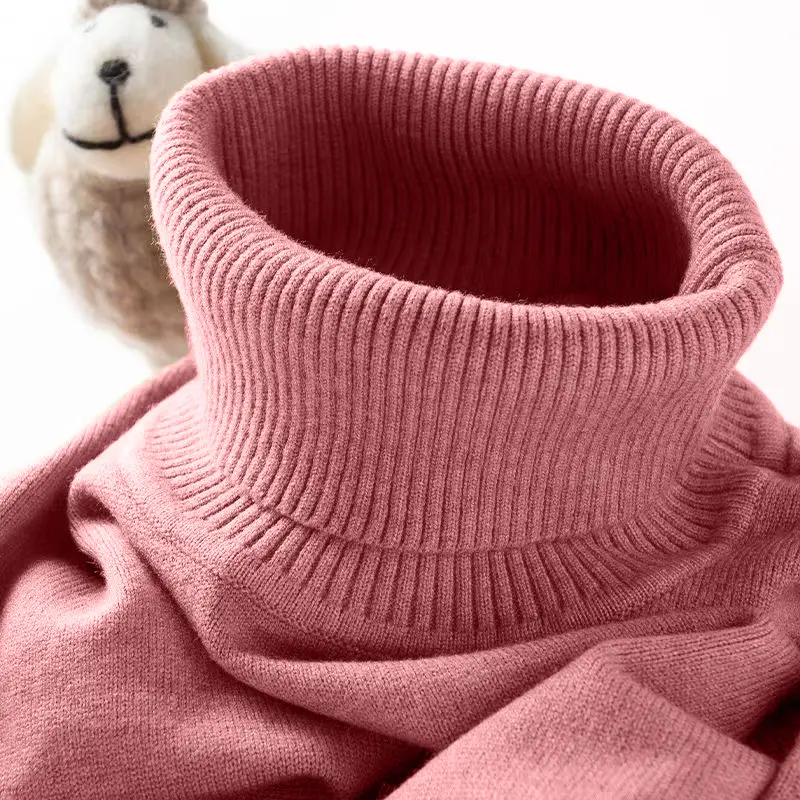 Mens Turtleneck Sweater Slim Fit Knitted Casual Pullover Lightweight Ribbed Long Sleeve Sweaters Autumn Solid Color Streetwear